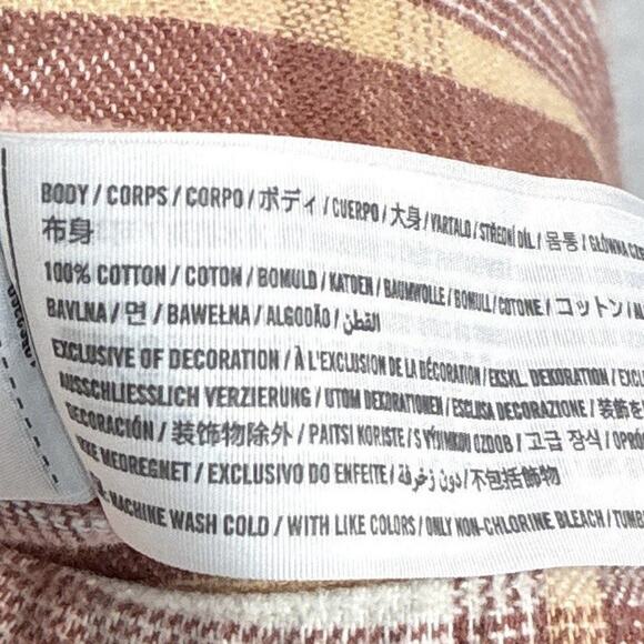 VTG Abercrombie & Fitch 90s Oversized Flannel Shirt Men XL Cream Pink Plaid Y2K - Picture 8 of 8